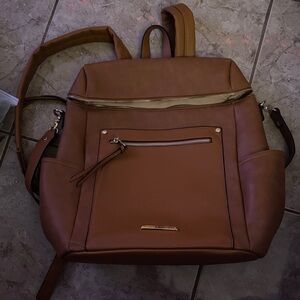 Poppies and Peonies Commuter Backpack in Cognac